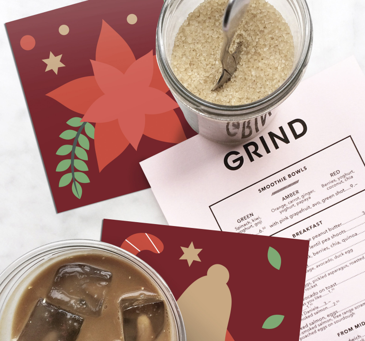 Posavasos navideño patrón de dulces navidad - TenVinilo