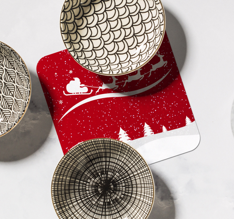 Posavasos navideño trineo Santa Claus - TenVinilo