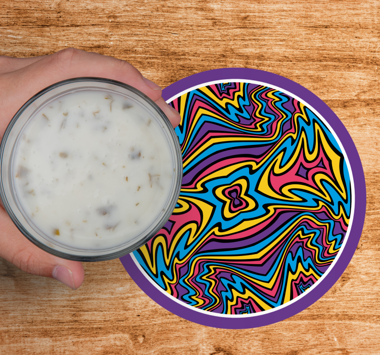 Posavasos moderno Colores vivos líneas maravillosas - TenVinilo