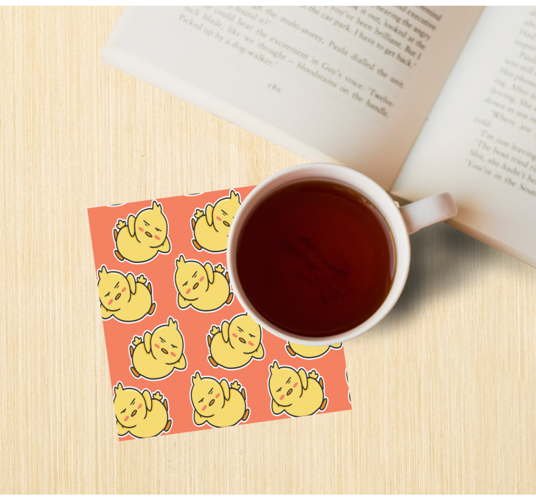 Posavasos moderno Lindo pollito de patrones sin fisuras - TenVinilo