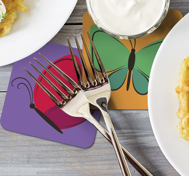 Posavasos original mariposas volando dibujadas - TenVinilo