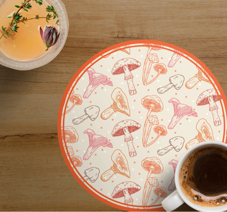 Posavasos moderno Patrón de setas de acuarela - TenVinilo
