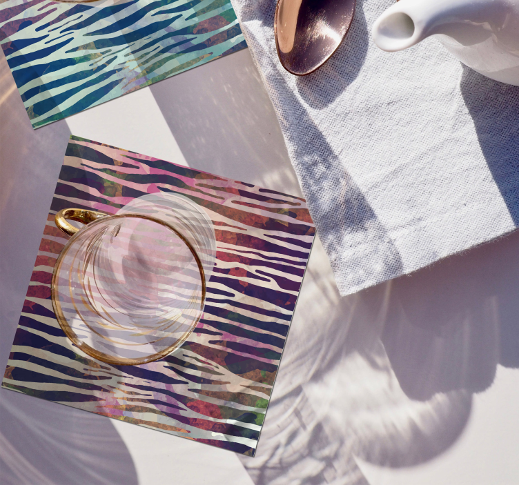 Posavasos textura cebra abstracta - TenVinilo