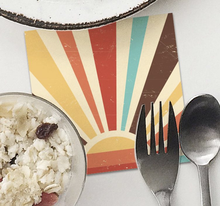 Posavasos vintage atardecer sol de los 70 - TenVinilo