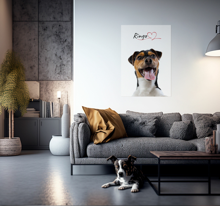 Cartel de amor de perro personalizado para la pared - TenVinilo