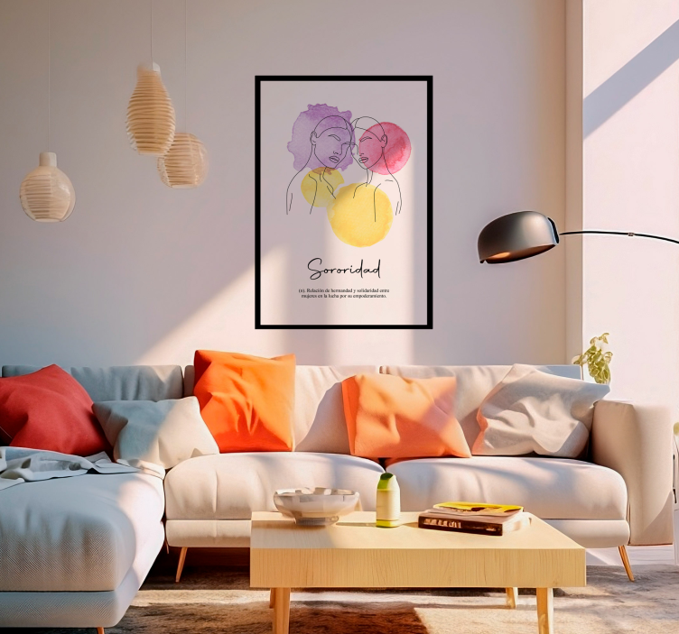 Poster salón definición de "sororidad": Una relación de hermandad - TenVinilo