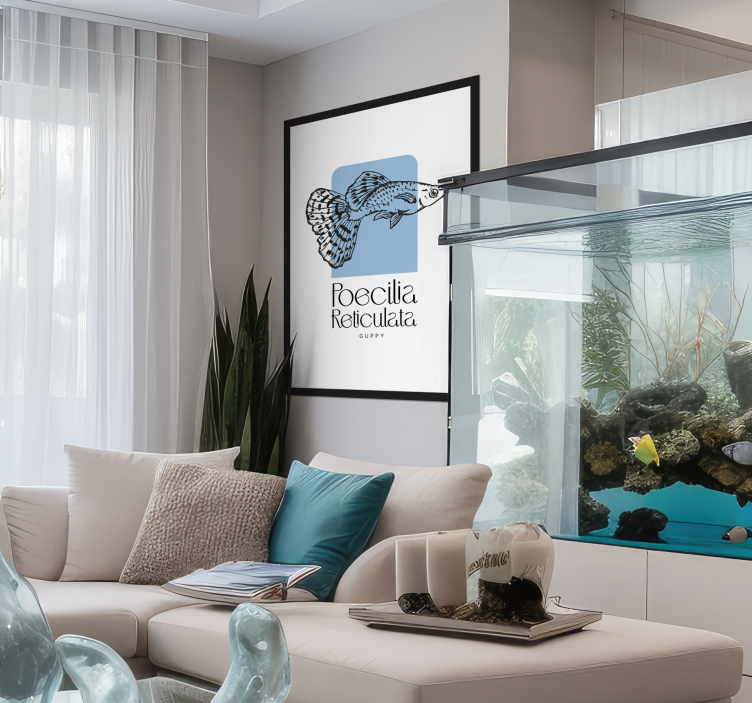 Poster peces pez Guppy - TenVinilo