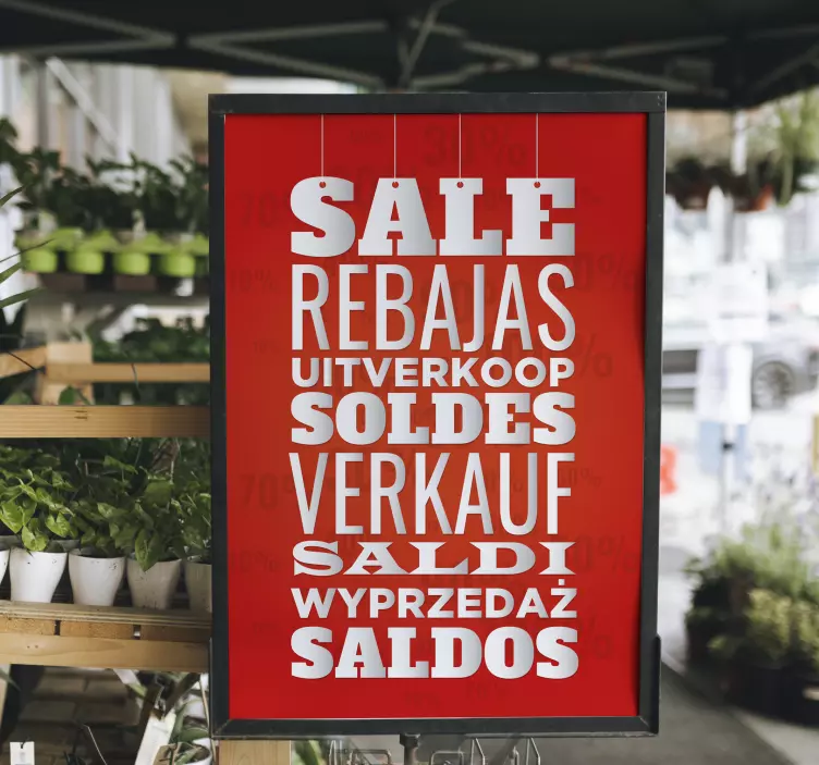 Poster promoción de venta diferentes idiomas - TenVinilo