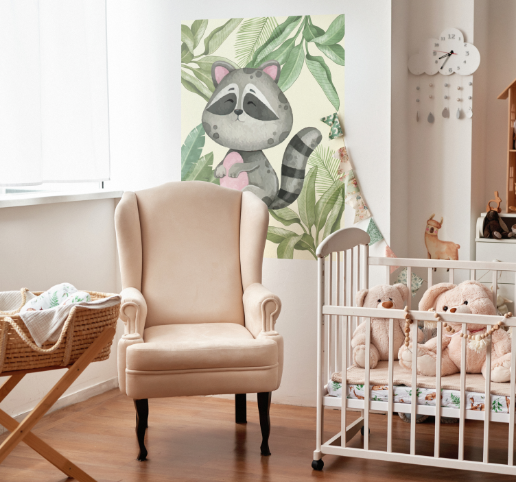 Cartel animal del mapache de la selva - TenVinilo