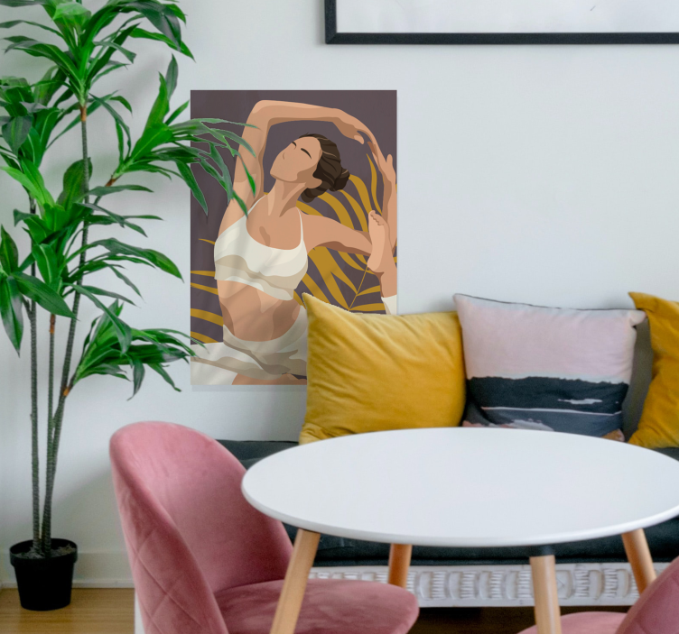 Poster deporte ilustración de yoga - TenVinilo