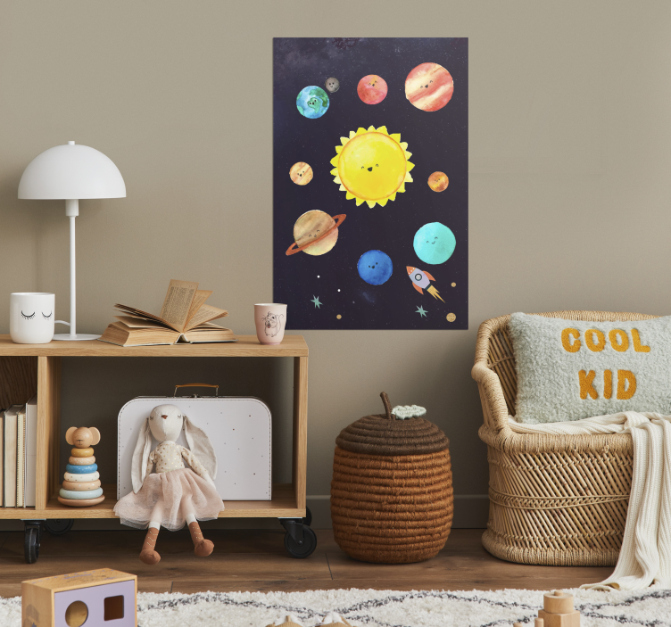 Poster dormitorio infantil sistema solar para niños - TenVinilo