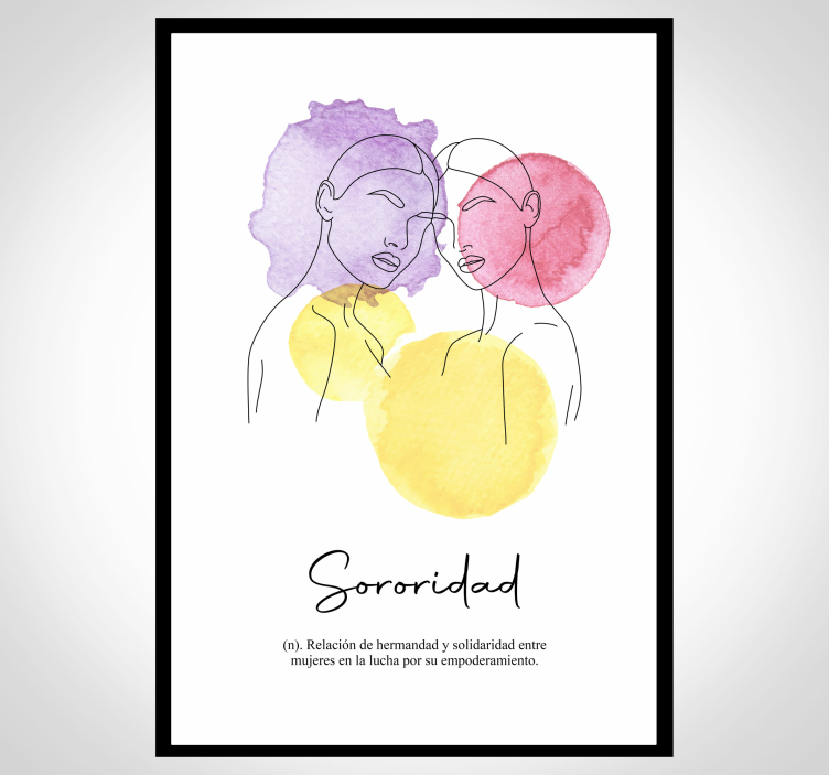 Poster salón definición de "sororidad": Una relación de hermandad - TenVinilo