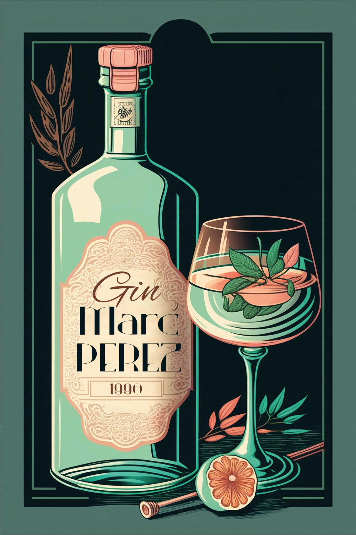 Poster cocina gintonic en diseño moderno - TenVinilo