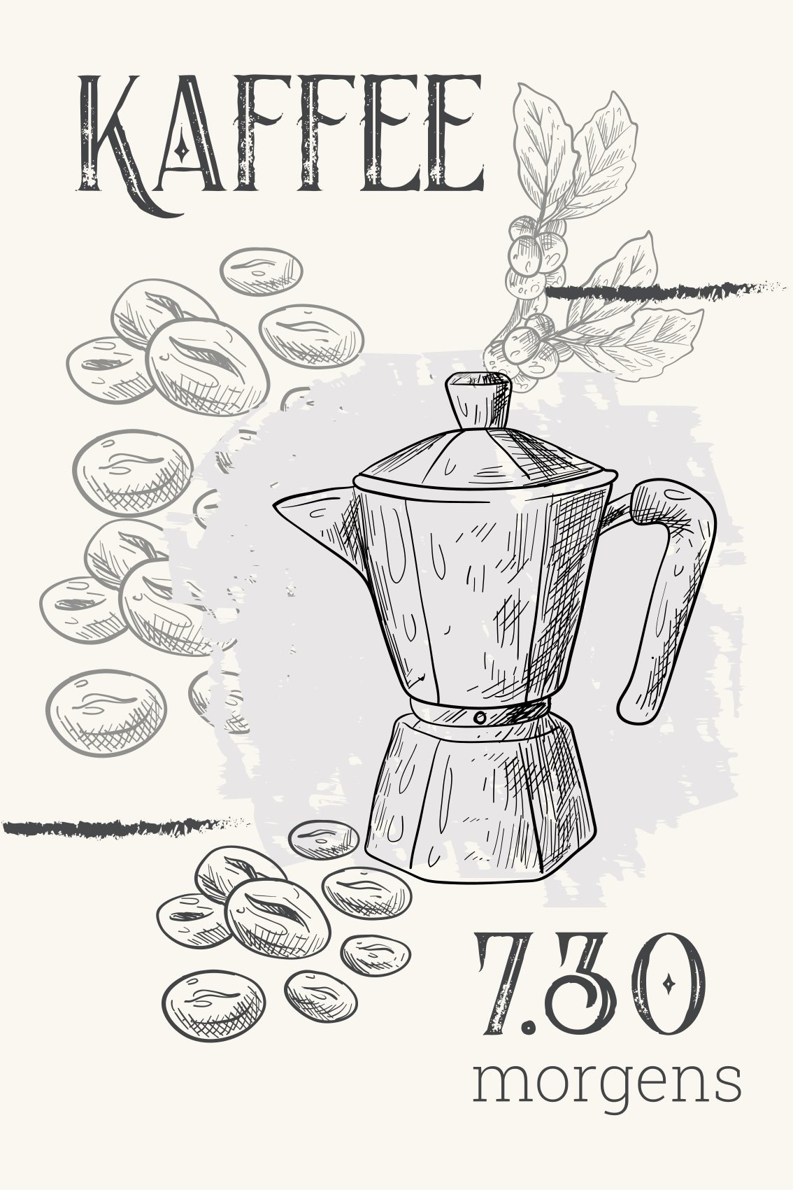 Poster cocina diseño de café - TenVinilo