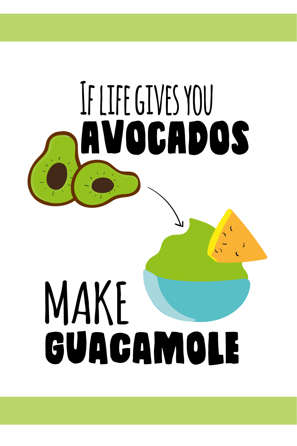 Poster cocina aguacate gracioso - TenVinilo
