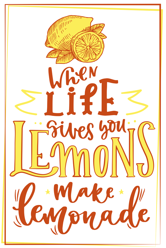 Poster cocina dibujo de limón y cita inspiradora - TenVinilo