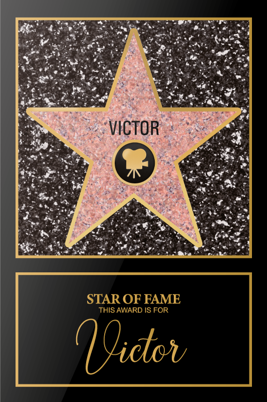 Poster salón estrella personalizada de la fama - TenVinilo
