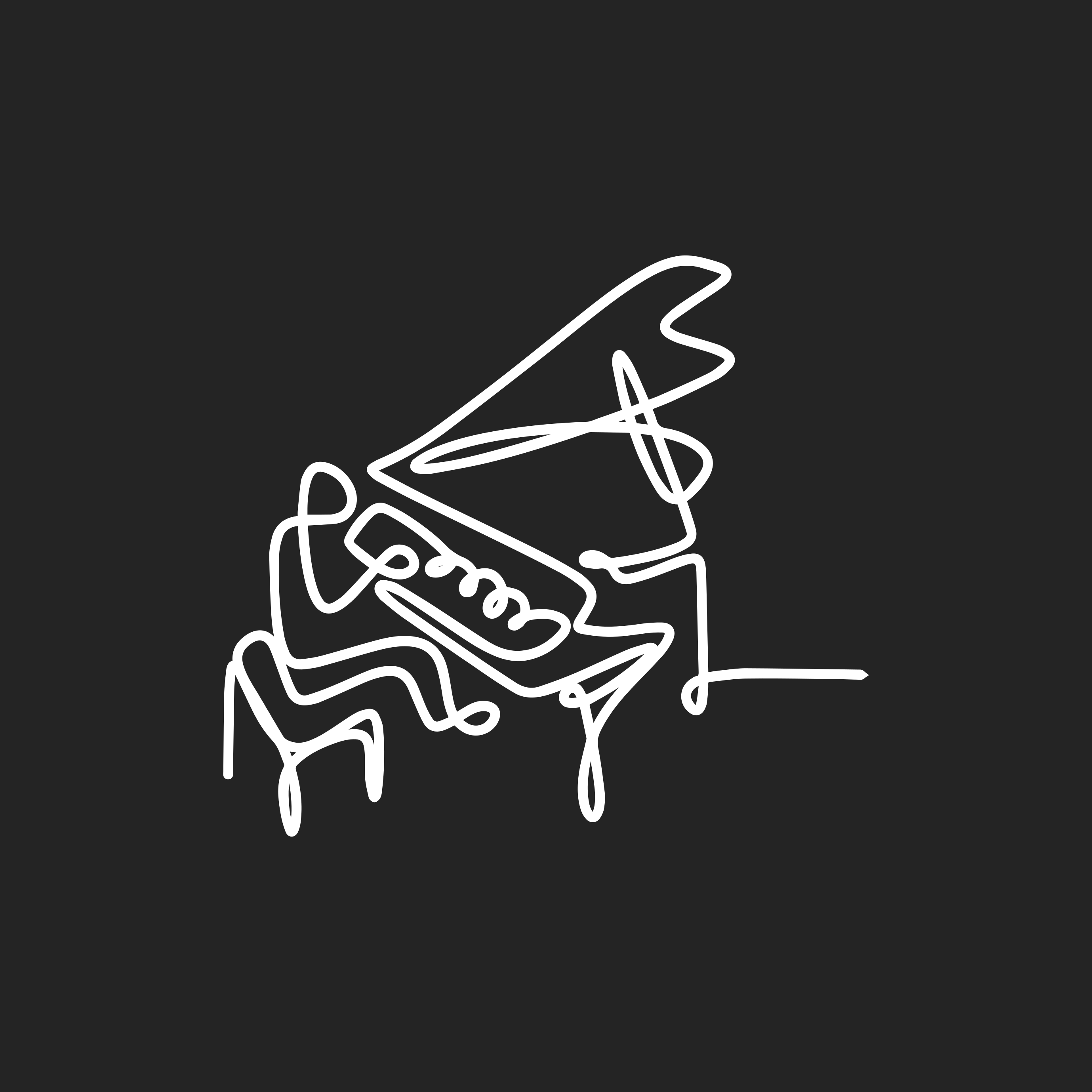 Poster salón diseño lineal lindo de pianista - TenVinilo