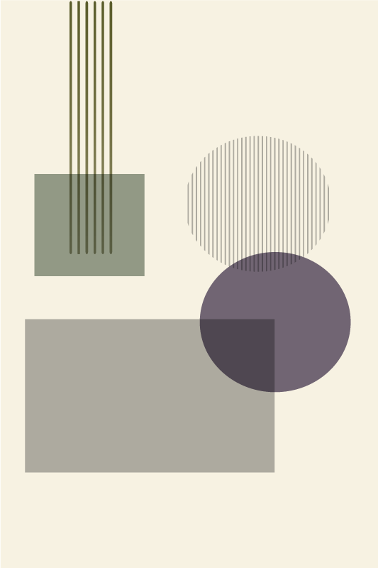 Poster salón formas geométricas suaves - TenVinilo