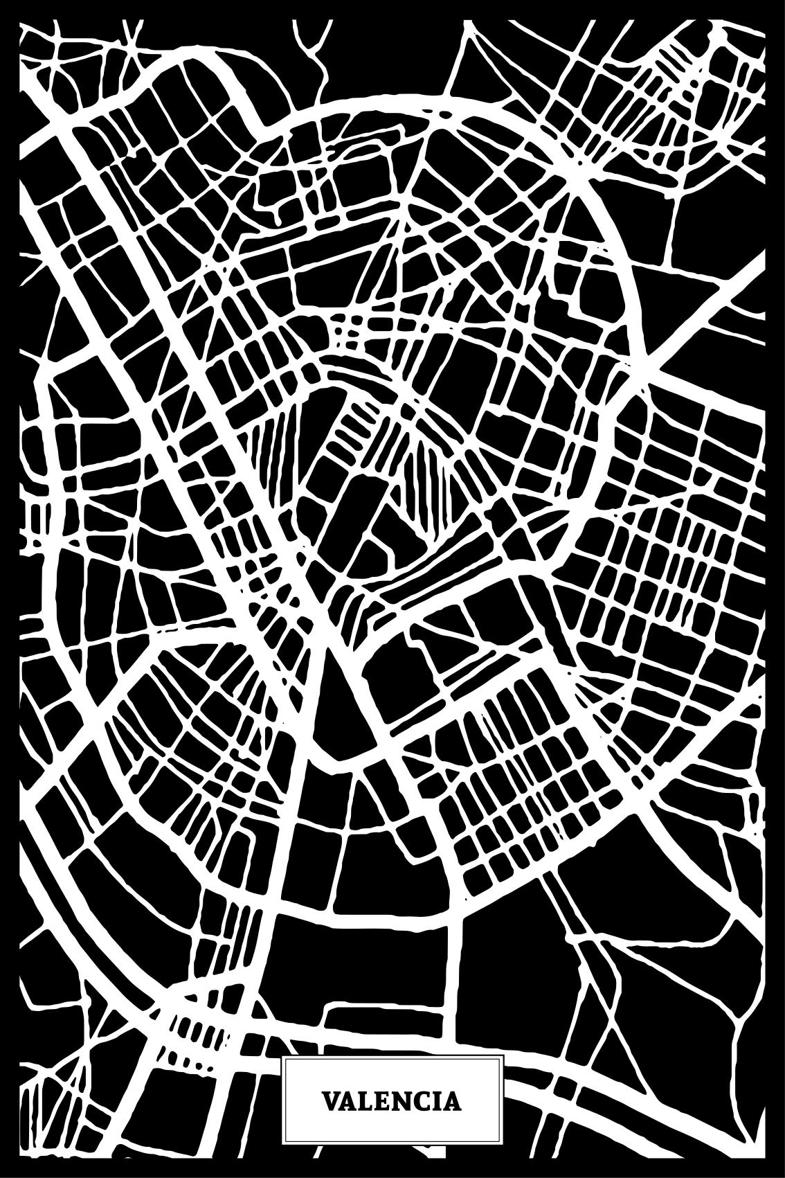 Poster salón mapa topográfico de valencia - TenVinilo