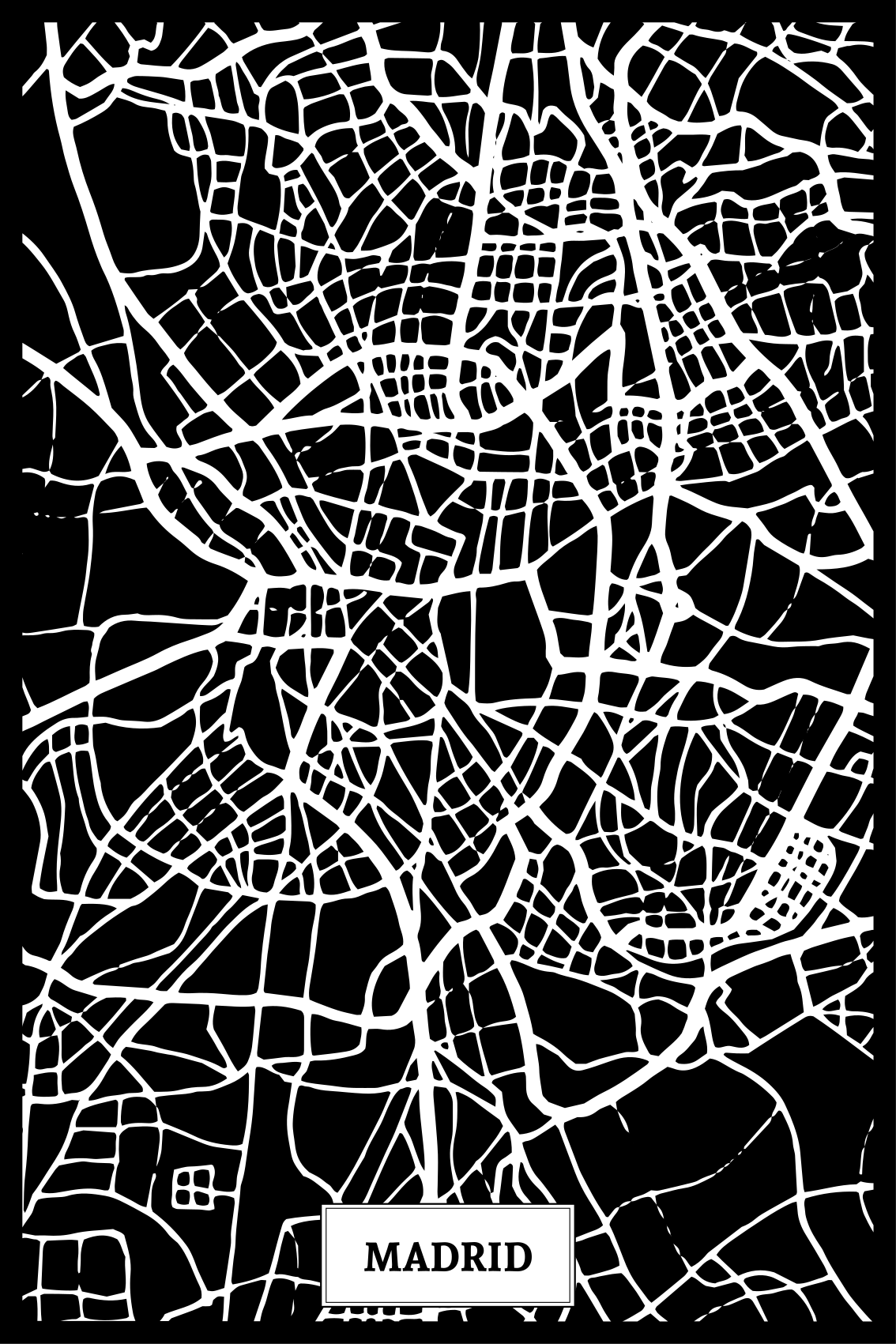 Poster salón mapa topográfico de madrid - TenVinilo