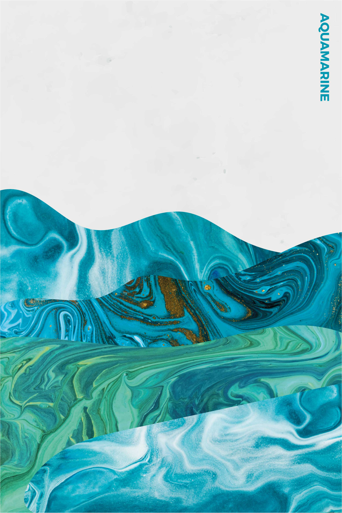 Poster salón líneas curvas en aquamarina - TenVinilo