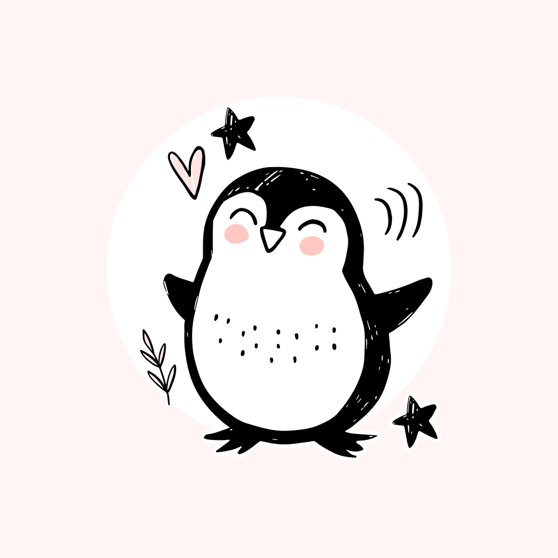 Poster dormitorio infantil dibujo de pingüino bebé lindo - TenVinilo