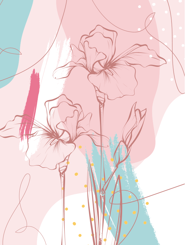 Poster flores y plantas patrones florales abstractos - TenVinilo