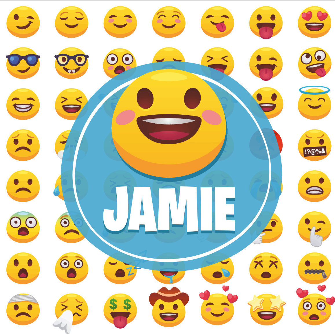 Poster habitación juvenil colección expresiones emoji - TenVinilo