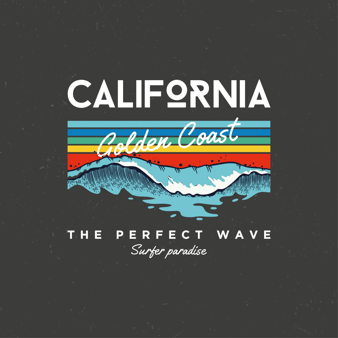 Poster ciudades olas de playa en california - TenVinilo
