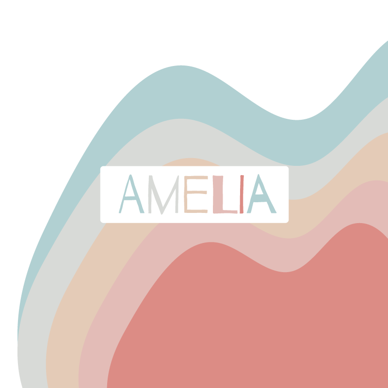 Poster personalizable texto curvado en olas - TenVinilo
