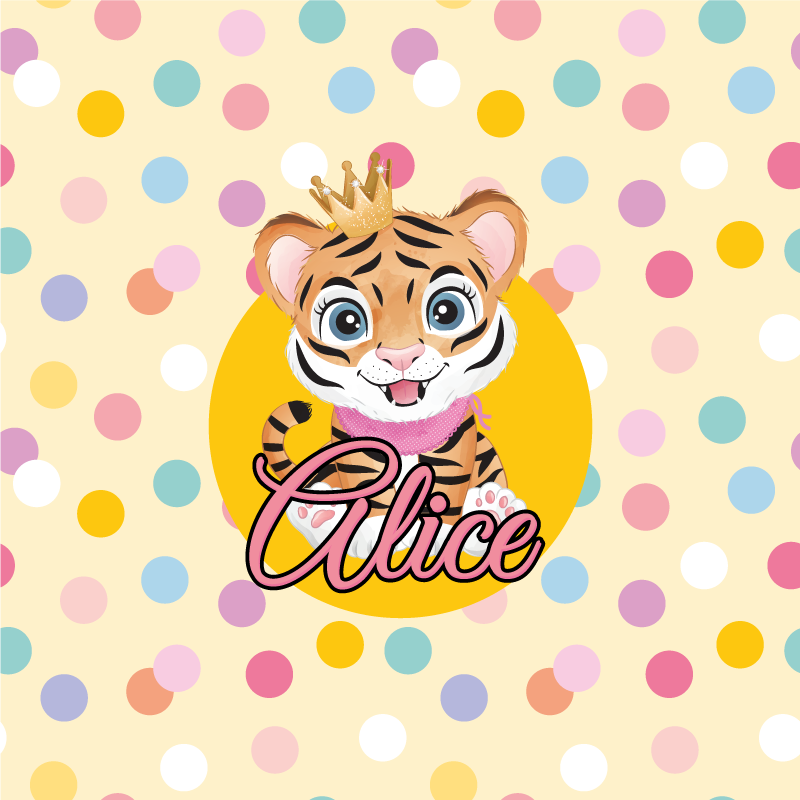 Poster personalizable tigre lindo - TenVinilo