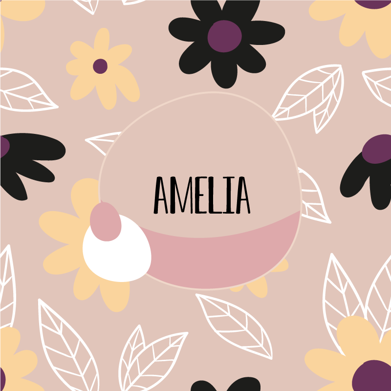 Poster personalizable creación de nombre floral - TenVinilo
