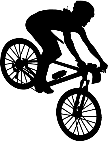 Poster ciclismo vinilo decorativo silueta bici montaña - TenVinilo