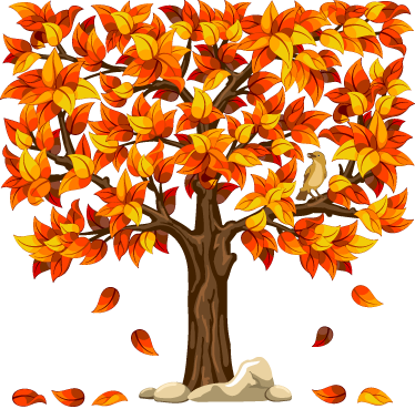 Poster árboles vinilo decorativo otoño - TenVinilo