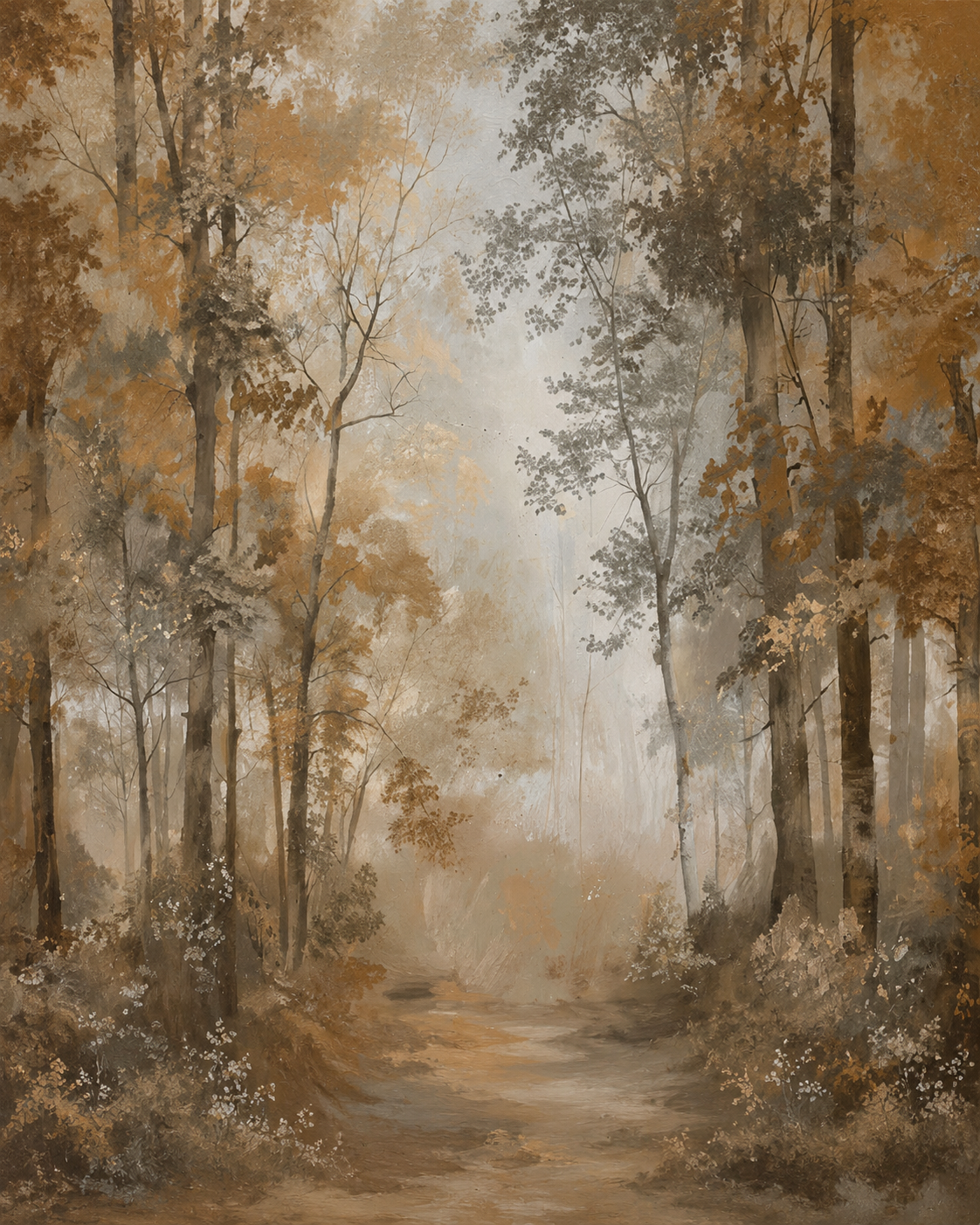 Poster árboles bosque Ámbar en otoño - TenVinilo