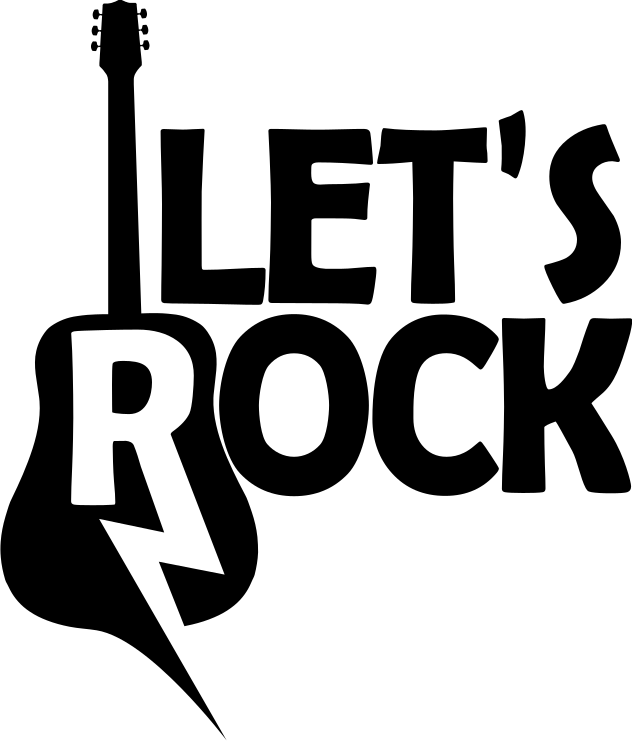 Poster musicales guitarra rock y texto - TenVinilo