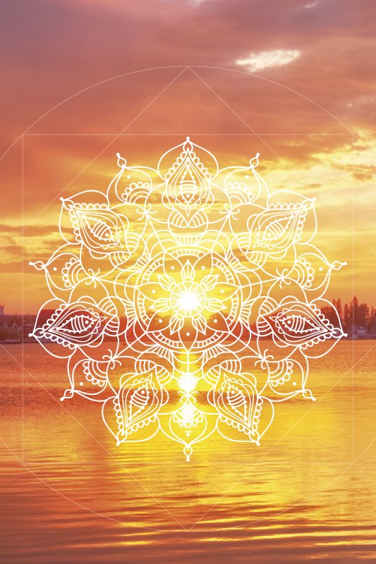 Poster paisajes mandala de caída de sol - TenVinilo