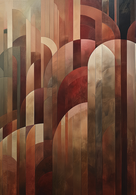 Poster abstracto formas rojas - TenVinilo