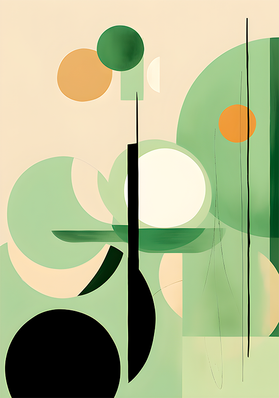Poster arte figuras verdes - TenVinilo