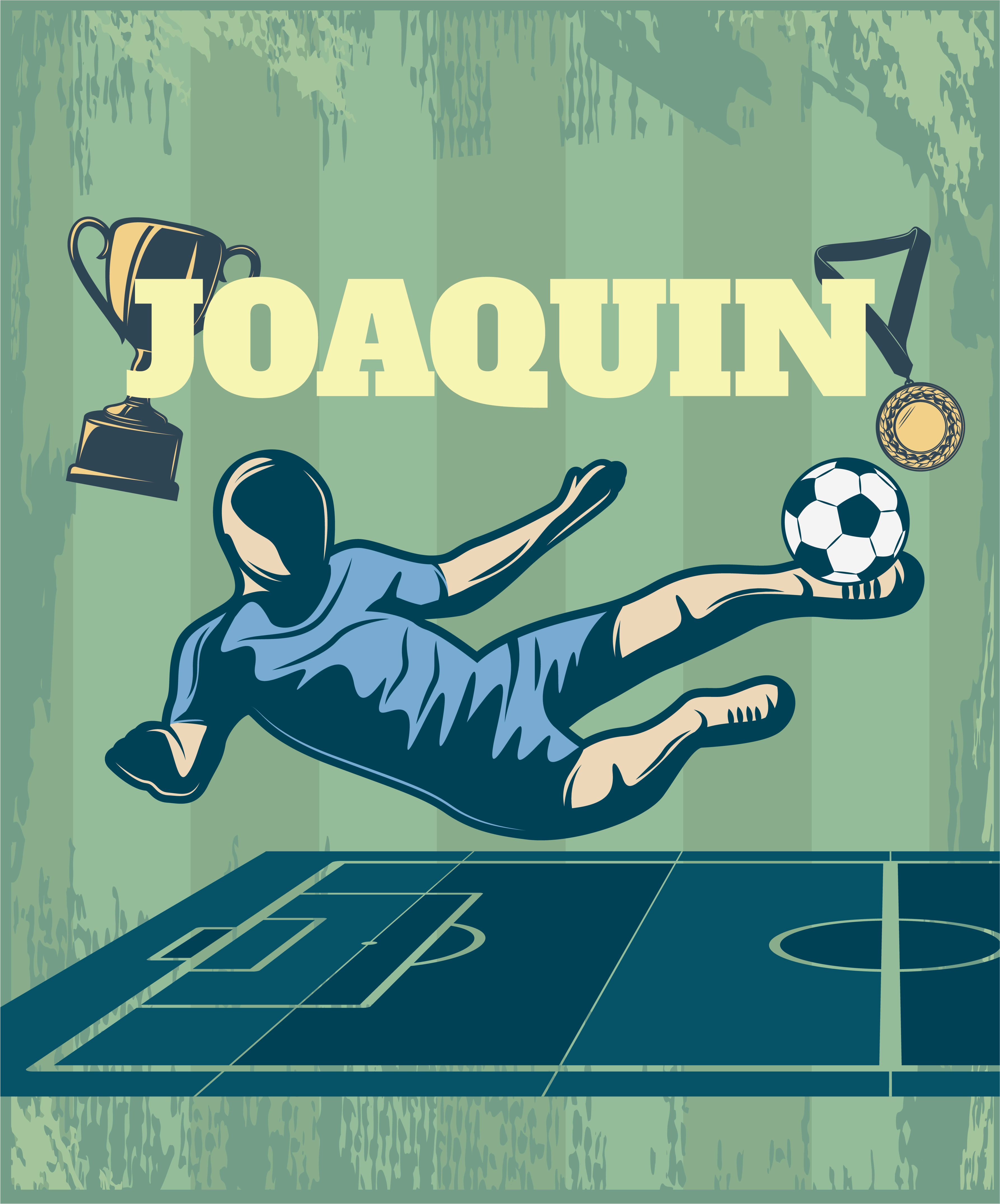 Poster fútbol personalizado con nombre - TenVinilo