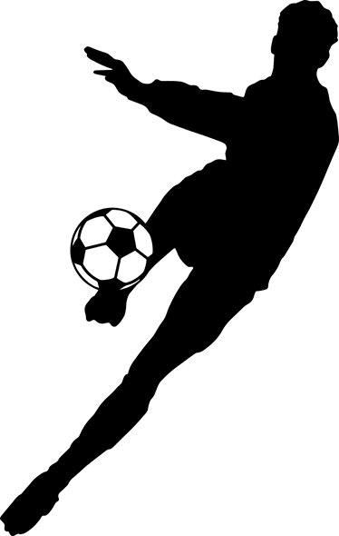 Poster fútbol vinilo silueta futbolista chutando - TenVinilo