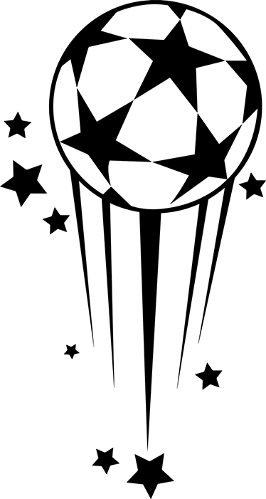 Poster fútbol vinilo decorativo balón estrellas - TenVinilo