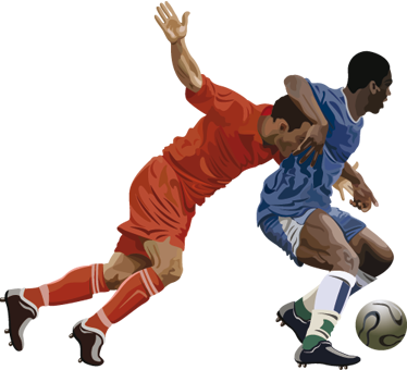 Poster fútbol vinilo decorativo futbolistas - TenVinilo