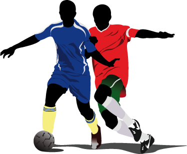 Poster fútbol vinilo juvenil lucha entre jugadores - TenVinilo