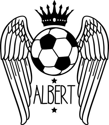 Poster fútbol vinilo pelota alada personalizable - TenVinilo
