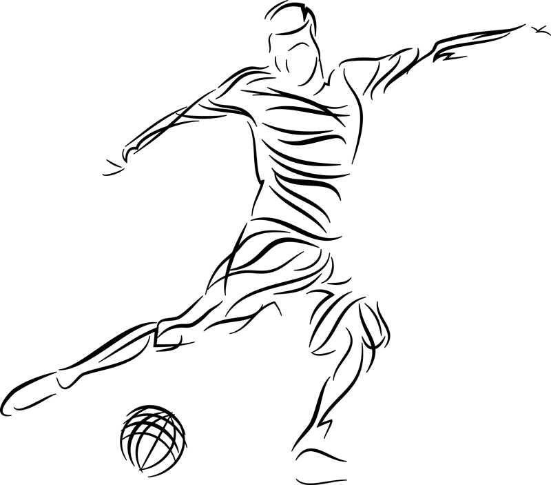 Poster fútbol futbolista abstracto - TenVinilo
