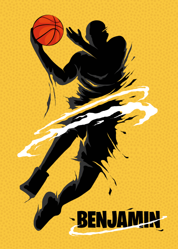 Cartel de salto de jugador de baloncesto - TenVinilo