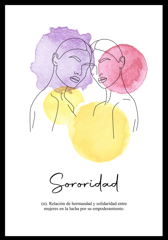 Poster salón definición de "sororidad": Una relación de hermandad - TenVinilo