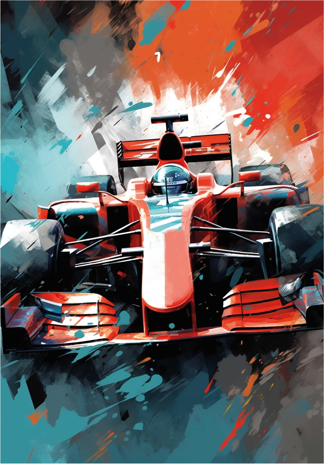 Poster F1 carro rojo - TenVinilo